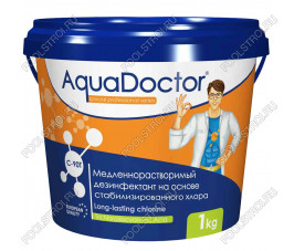 Дезинфектант для бассейна на основе хлора длительного действия AquaDoctor C-90T 1 кг Дезинфектант для бассейна на основе хлора длительного действия AquaDoctor C-90T 1 кг