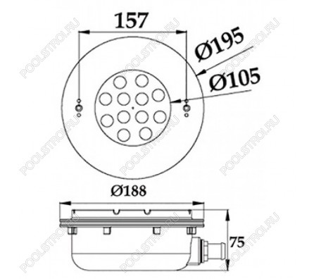 Светильник N606C. LED. RGB 2 пр.. встраиваемый. плитка. AISI-316. 12Вт. 12В AC