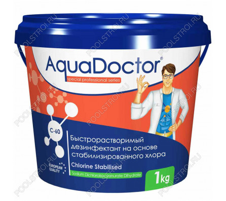 Шоковый хлор AquaDoctor C-60 стабилизированный в гранулах 1кг