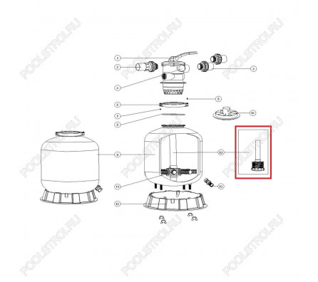 Дюзовая коробка 89011607 в комплекте с трубой для Aquaviva P700